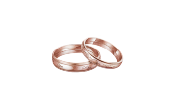 A Stunning Watercolor Illustration of Two Wedding Rings - Transparent Background png