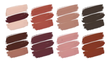 Collection of Brushstroke Swatch Makeup Abstract Paint Strokes - Transparent Background png