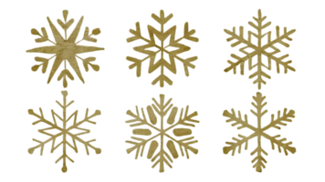 A Set of Watercolor Snowflakes Flat - Transparent Background png