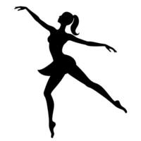 female hip-hop dancing figure silhouette on a white background vector