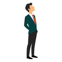 A business man thinking pose silhouette white background vector