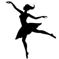 female hip-hop dancing figure silhouette on a white background vector