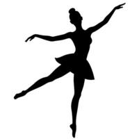 female hip-hop dancing figure silhouette on a white background vector