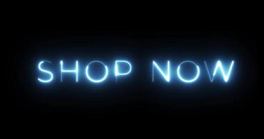 Shop Now Neon Text Animation video