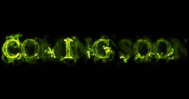 kommande snart neon text animering video