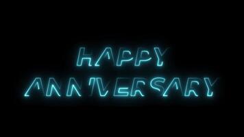 neon contento anniversario animazione video