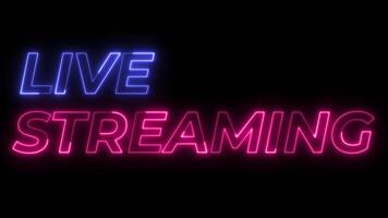 Live Streaming Neon Animation Text video