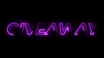 Neon Giveaway Animation video