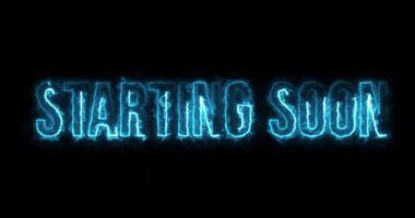 Starting Soon Neon Text Animation video