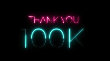 obrigado você 100k néon celebração video