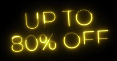 Up to 80 Percent Off Neon Text Animation video