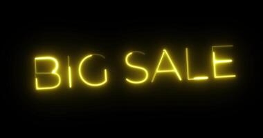 Neon Text Animation Big Sale video