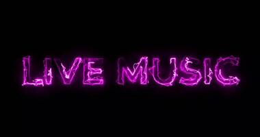 Live Music Neon Text Animation video