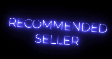 Recommended Seller Neon Text Animation video