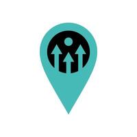 Pin Map Locator Icon Up Arrow Logo Template Illustration Design vector