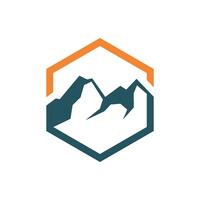 Mountain, Volcano, Summit, Peak Icon Logo Template Illustration Design. EPS 10. vector