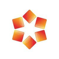 Square Star Orange Icon Logo Template Illustration Design vector
