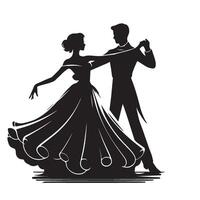 Silhouette of a Ballroom Couple Dancing vector