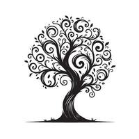 Silhouette of a Whimsical Tree vector