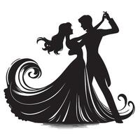 Silhouette of an Elegant Ballroom Couple Dancing vector