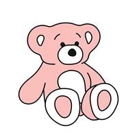 Teddy bear in doodle style. isolated on white background vector