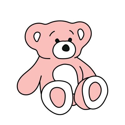 Teddy bear in doodle style. isolated on white background