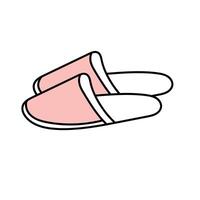 Home slippers in doodle style. isolated on white background vector