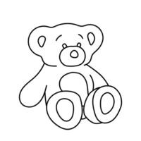 Teddy bear in doodle style. isolated on white background vector