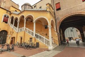 FERRARA ITALY 29 JULY 2020 Scalone d onore in Ferrara a famuos historic staircase of town hall building in Italy photo