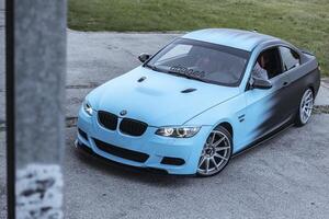 Milan Italy 13 November 2022 Bmw Sport tuned car in the city portrait shot Car Tuning show photo