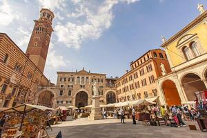 VERONA ITALY 10 SEPTEMBER 2020 View of Piazza dei Signori in Verona in Italy photo