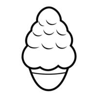 Chic outline icon of an ice cream cone in, perfect for dessert designs. vector