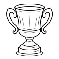 Elegant outline icon of a gold cup in, perfect for award designs. vector