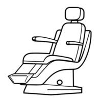 Polished outline icon of a dental chair in, perfect for dental clinic designs. vector