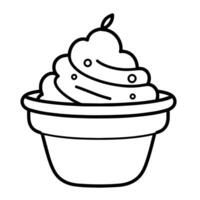 Chic outline icon of cream in, perfect for skincare or culinary designs. vector