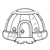 Chilly igloo outline icon. vector