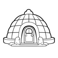 Chilly igloo outline icon. vector