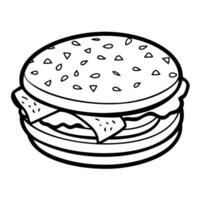 Chic outline icon of a hamburger in, perfect for fast food designs. vector