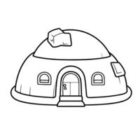 Chilly igloo outline icon. vector