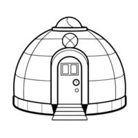 Chilly igloo outline icon. vector
