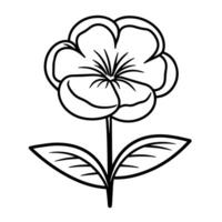 Elegant outline icon of a flower in, perfect for floral designs. vector