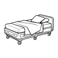 hospital cama contorno icono. vector