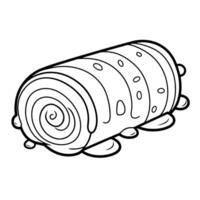 Elegant outline icon of a cake roll for versatile designs. vector