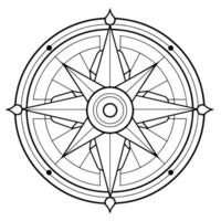 outline of a compass icon, perfect for navigation designs. vector