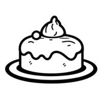 Tempting outline icon of a chocolate lava cake for indulgent designs. vector