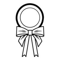 Elegant outline icon of a prestigious award badge for designs. vector