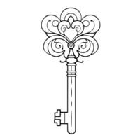 Classic key outline icon. vector