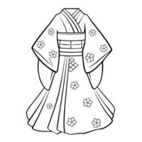Elegant kimono outline icon for versatile designs. vector