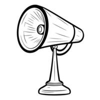 Sleek outline of loudspeaker megaphone icon for impactful designs. Amplify your message. vector