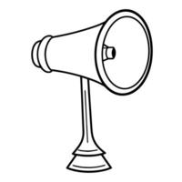 Sleek outline of loudspeaker megaphone icon for impactful designs. Amplify your message. vector